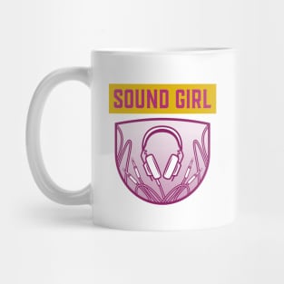 Sound Girl Pink Headphones and Cable Mug